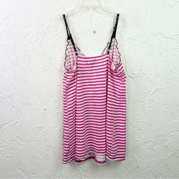 Vintage y2k White Pink Striped Minnie Mouse Babydoll Tank Top Size Large - Picture 4 of 8
